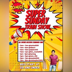 Super Sundays Steals and Deals Train Show 🚂 💵 $15 and under!